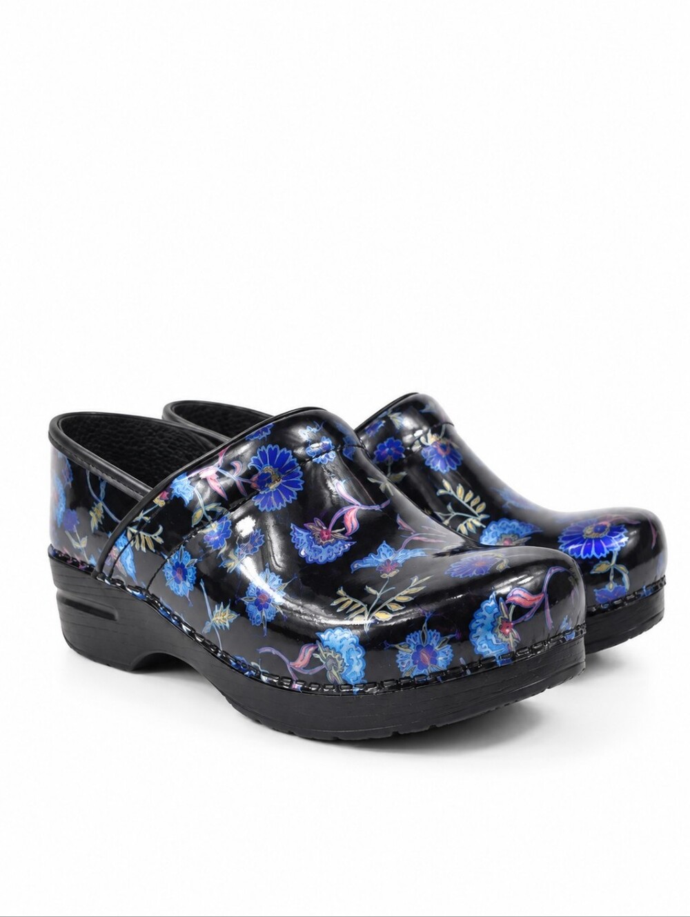 Dansko Professional Blue Garden Patent Leather Women's Clogs Size EU 40 - US 10